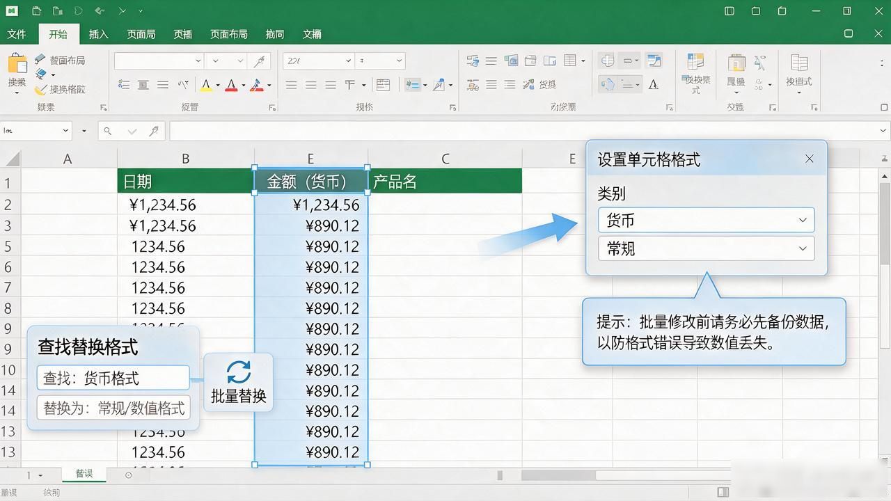 解决CSV导入格式问题_数字都变成货币格式_处理Excel货币格式错误
